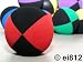 Jonglierball: HENRYS Beanbag Superior (Velours) 67mm, schwarz-rot