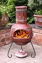 Basilica Red Outdoor Medium Sized Clay Chimenea