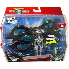 Hot Wheels Battle Force 5 1:24 Scale Vehicle and Figure Zemerik and Zelix by