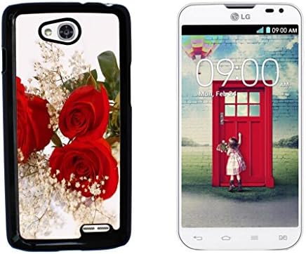 Rose Red Pink Flower Hard Plastic and Aluminum Back Case for LG Optimus L90