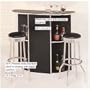 3 Piece Black With Chrome Accents Bar Unit
