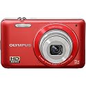 Olympus VG-120 14 MP Digital Camera, 5X Wide-Angle Optical Zoom (26mm), 3" LCD,(Red)