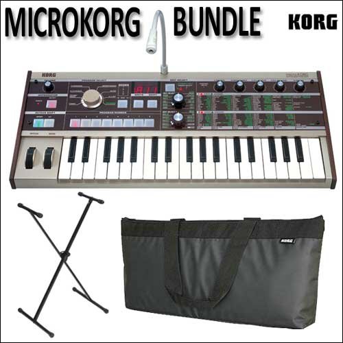 Korg MICROKORG 37 Key Keyboard Synthesizer With 8 Band Vocoder Microphone Bundle