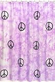 Peace Purple Shower Curtain Designs Black