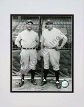Lou Gehrig and Babe Ruth Full Body / Pinstripes Double Matted 8 X 10 Photograph (Unframed)