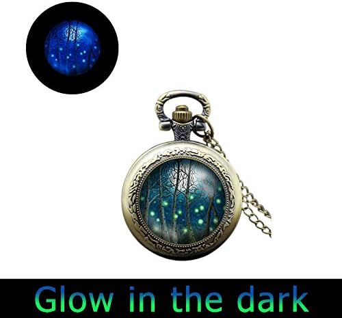 Funny One Glowing Purple Mandala Glass Watch Pendant Necklace Meaningful Gifts Spiritual Jewelry Mindfulness Om Watch Necklace