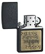 Zippo Brass Embossed Black Crackle Lighter