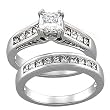 14K White Gold Diamond Wedding Set - 1.80 Ct.