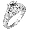 14K White Gold Diamond Engagement Ring Semimount - 0.87 Ct. - DOES NOT INCLUDE CENTER STONE