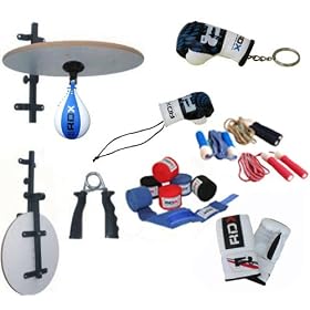 RDX 12 Piece adjustable Speed ball platform set Punch Bag, speedball stand
