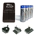 Ex-Pro® AA Battery & Charger kit for All Digital Cameras - Ultra Fast 1 Hour AA Battery Travel Charger plus 4 Pack x AA 2900mAh High Power Rechargeable Batteries