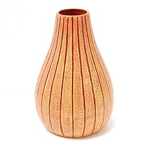 Handmade Decorative Ceramic Flower Vase With Vivid Painted Stripes