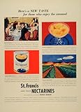 IMAGE OF 1937 Ad St Francis Peeled Nectarines Canning Food Fruit - Original Print Ad