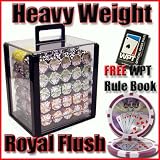 1000 Royal Flush Acrylic Poker Chip Set with Free WPT Rule Book. 14 Gram Heavy Weighted Poker Chips.
