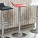Roundhill Furniture Contemporary Chrome Air Lift Adjustable Swivel Stools with Red Seat, Set of 2