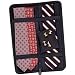 Travel Tie Case Holds 6 Neck Ties w/ Accessory Pocket Black Ramie - Household Essentials 06704
