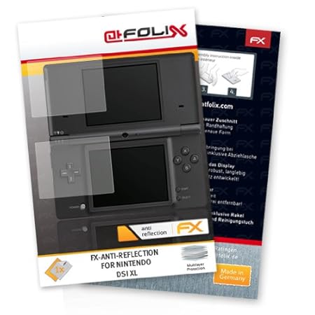 atFoliX FX-Antireflex Antireflective screen protector for Nintendo DSi XL / DSiXL NDSiXL NDSi-XL - Anti-glare screen protection! Highest Quality - Made in Germany!