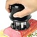Teika Kitchen Meat Tenderizer with 56 Stainless Steel Blades and with a White Cleaning Brush-Work with any Type of Meat- Color Black