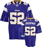 Chad Greenway Jersey: Reebok Purple Replica #52 Minnesota Vikings Jersey - Small