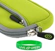 rooCASE Neoprene Sleeve Carrying (Neon Green) Case for Panasonic Lumix DMC-ZR3 Digital Camera Blue