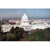 Professionally Framed The Capitol Building (Washington Monument in Background) Art Poster Print - 13x19 with RichAndFramous Black Wood Frame
