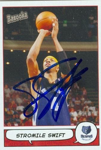 Stromile Swift Autographed/Hand Signed Basketball Card (Memphis Grizzlies) 2005 Topps Bazooka #46