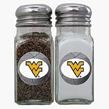 Review Bergamot  / West Virginia Mountaineers Basketball Shaped Logo Salt and Pepper Shaker Set