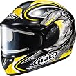 HJC Hellion with Electric Shield Men's CL-16SN Snow Racing Snowmobile Helmet w/ Free B&F Heart Sticker Bundle - MC-3