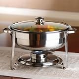 BrylaneHome 4.6 Qt. Round Chafing Dish (STAINLESS,0)