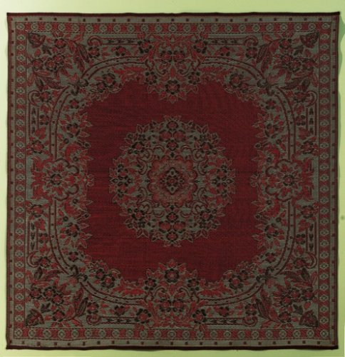 Gaiam Reversible All-Weather Recycled Plastic Indoor / Outdoor Rug - Cranberry Red - French Quarter Pattern - 6'L x 6'W Square