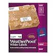 WEATHERPROOF MAILING LABELS WHITE 30 LABELS PER SHEET