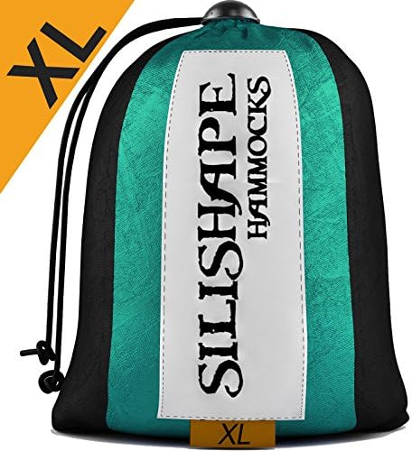 Camping Hammock - Ultralight Carabiner • Parachute Portable Material • TÜV Tested Ultra Resistant • Longest Single or Double Size on The Market • 100% MONEY BACK GUARANTEE • 6 Stunning Colors by Silishape Outdoors