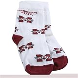 Mississippi State Bulldogs White Infant Bootie Socks