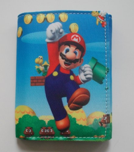 New Super Mario Luigi Uni-Sex Blue Pocket Wallet