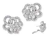CZ Diamond Platinum Vermeil Open Design Earrings