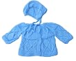 Handmade Baby Sweater and Bonnet - Vintage Design in Candy Blue (100% Knitted...