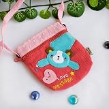 [Love Message] Embroidered Applique Mini Swingpack Bag Purse / Wallet Bag / Camera Bag (4.8*5.2)