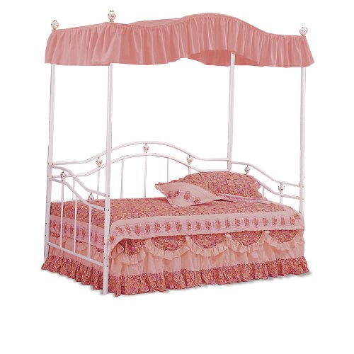 Rose Red Sweetheart Solid Canopy Set White Metal Twin Day Bed Day Bed