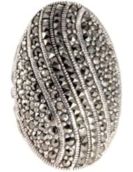 Sterling Silver Marcasite Oval Ring