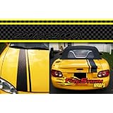 Mazda ZOOM ZOOM Matte Black Gloss Black Checkers Euro Stripe - Miata, RX7, RX8 by FireStorm