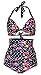 Cocoship Floral Polka Vintage High Waisted Bikini Swimsuits Swimwear(FBA)