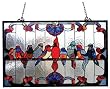 Stained Glass Family Birds Window Panel - 32x20