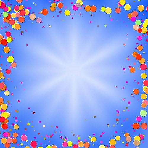 Blue Background with Brilliant Multi-colored Confetti Vector Il Wall Decal - 24 Inches H x 24 Inches W - Peel and Stick Removable Graphic