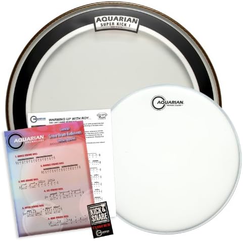 Aquarian Value Pack: 22" Clear Super Kick (SKI) Bass Drumhead & 14" Texture Coated (TC14) Snare Drum Head