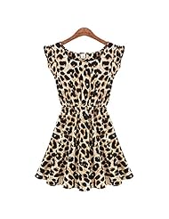 Sexy Round Neck Polyester Short Sleeves Leopard Print Short Club Dress/Party Dress/Mini Dress 