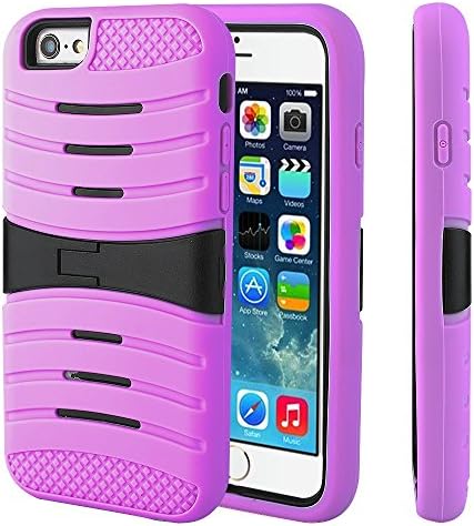 iPhone 6 Case, RuvTech, ARMOR SHELL iPhone 6 Case / iPhone Armor Case | Case for iPhone 6, Double Layer Shock Absorbing Cover / Protection [Heavy Duty] Premium Dual Layer / Armor Case / With stand, Retail Packaging - Black / Black (Pink/Black)