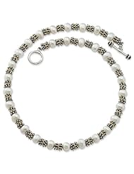 Sterling Silver with 14k 8.5-10mm Freshwater Cultured Pearl 20in Necklace