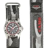 RAVEL Boys Grey Camouflage Fabric Strap Watch In a Smart Presentation Capsule