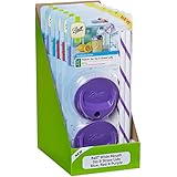 Ball Wide Mouth Sip & Straw Lids, Assorted Colors,Includes 4 caps and 4 straws