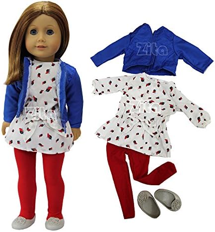 ZITA Doll Clothes -Coat + Shirt + Pants Costume fits for American's Girl Doll, My Life Doll, Our Generation and other 18 inch Dolls